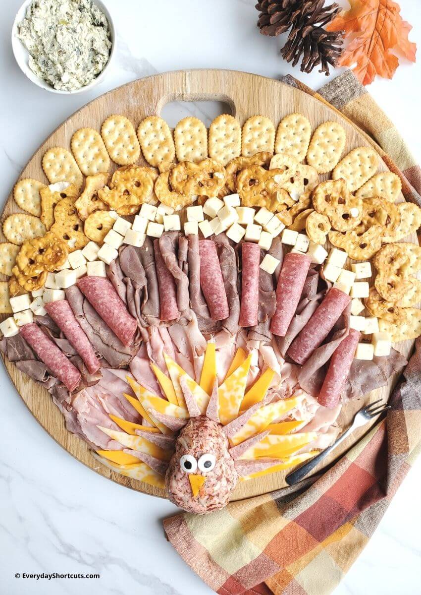 Turkey-Shaped Charcuterie Board