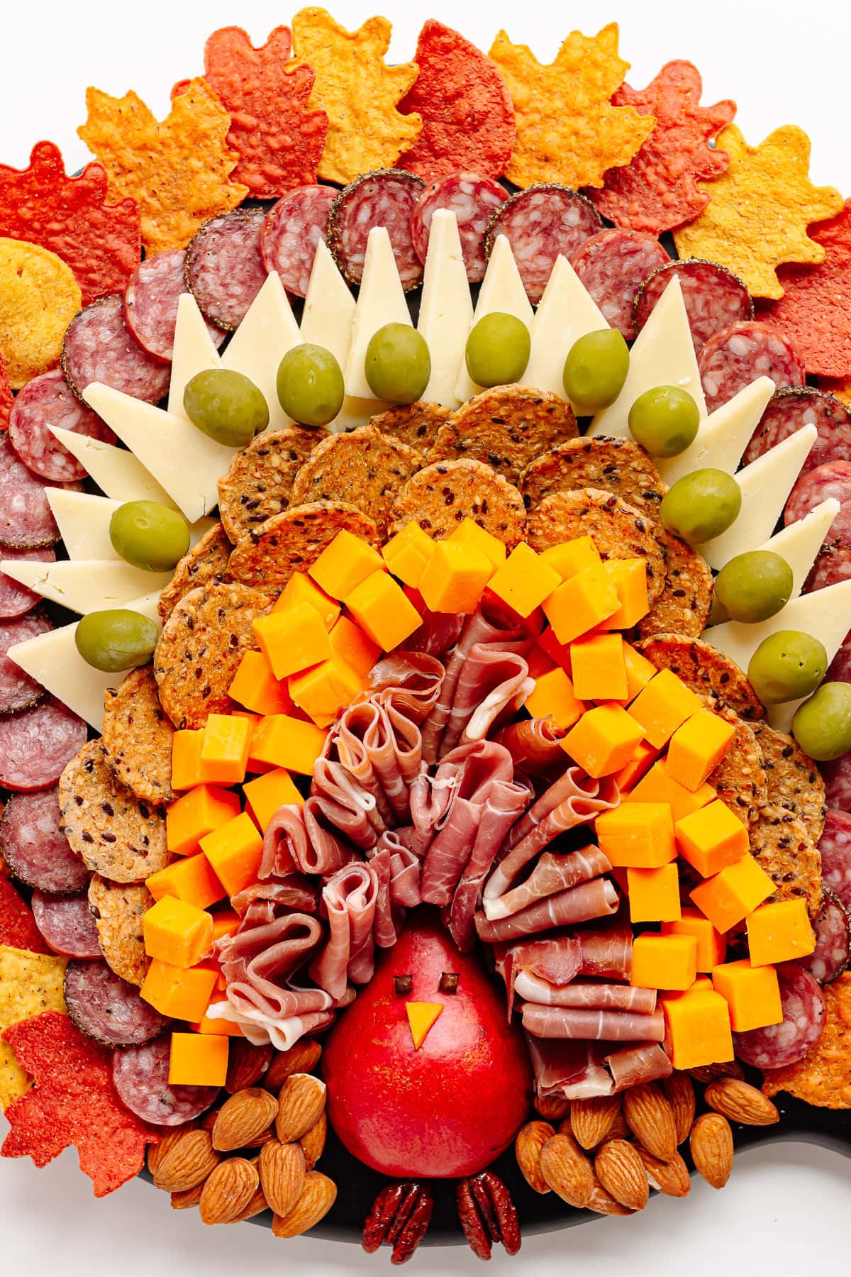 Turkey Shaped Thanksgiving Charcuterie Board