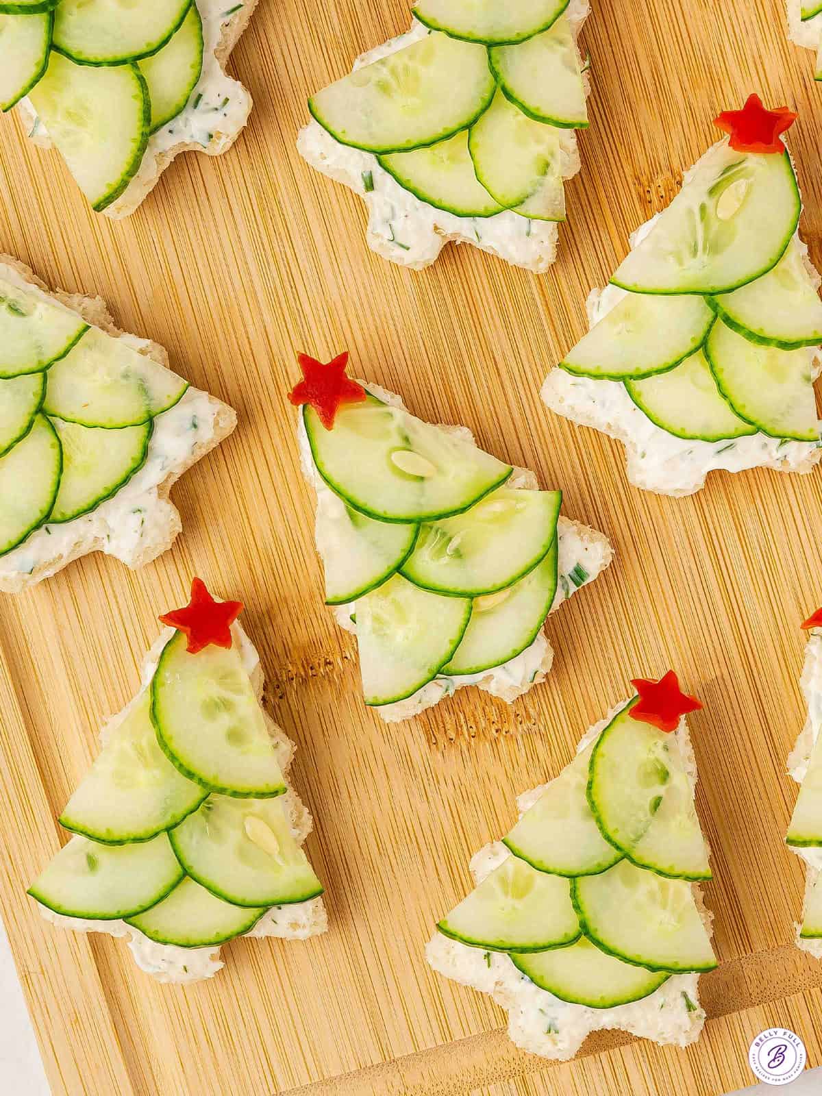 Christmas Tree Cucumber Sandwiches