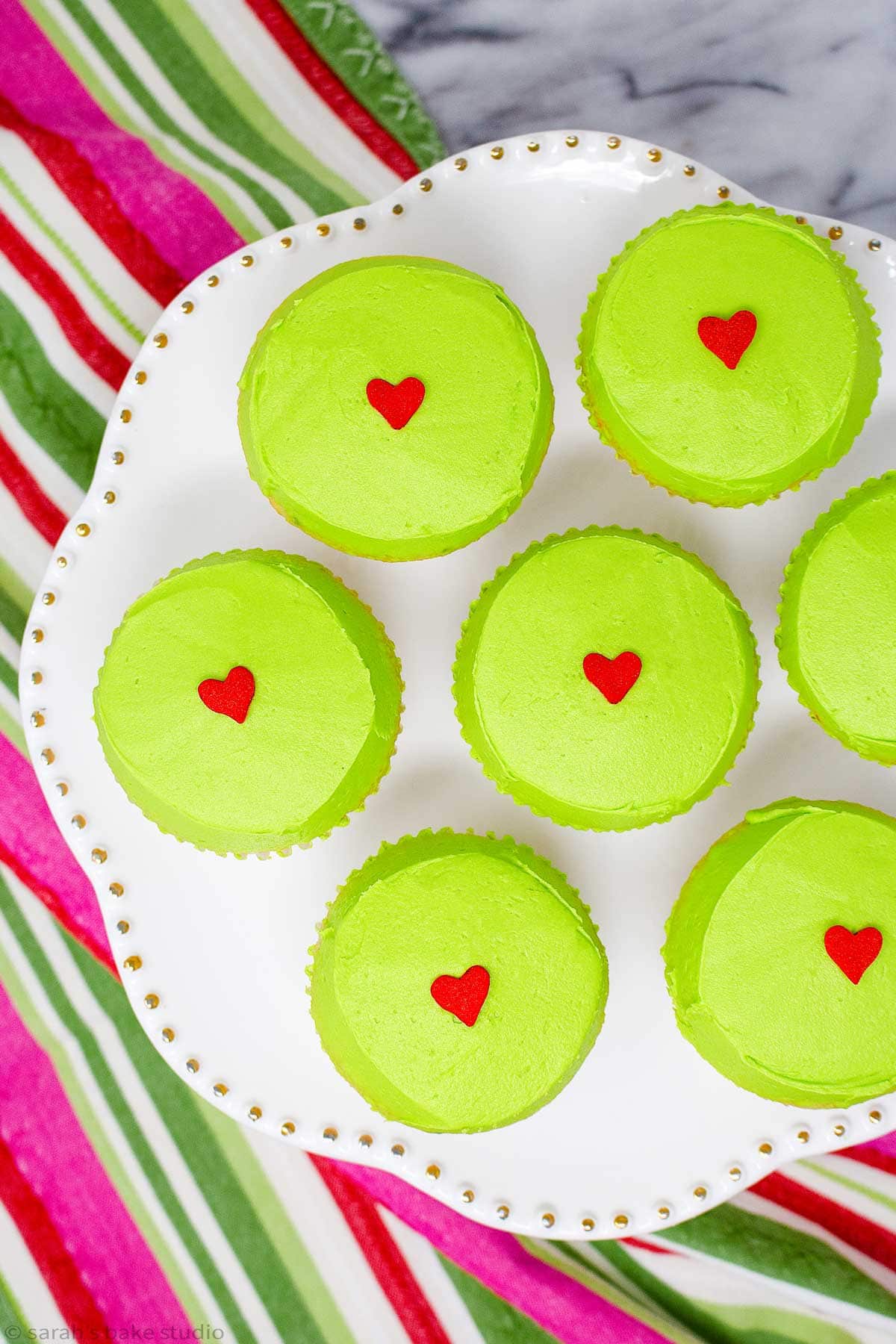 Easiest Grinch Cupcakes