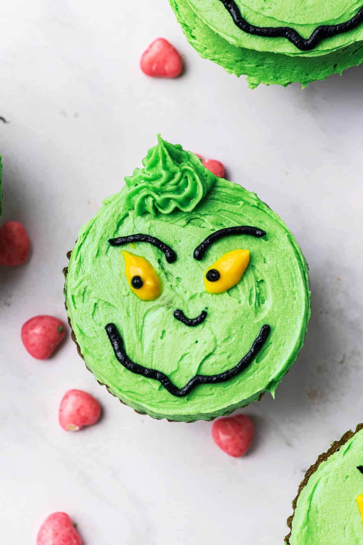 Festive Grinch Cupcakes