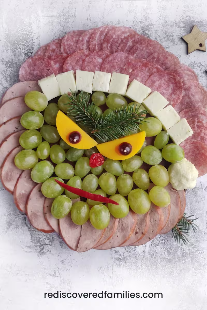 Fun Grinch Charcuterie Board For Kids