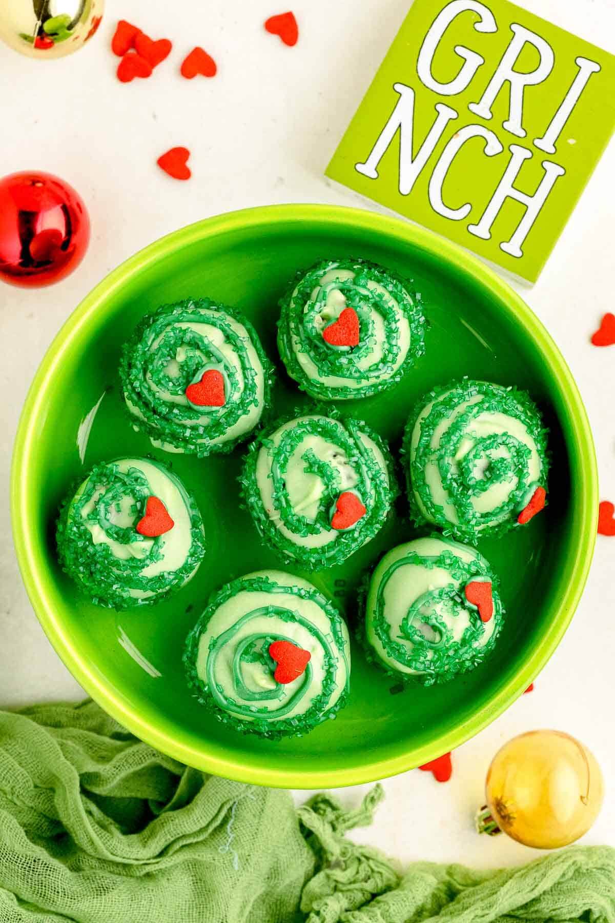 Grinch Cake Balls
