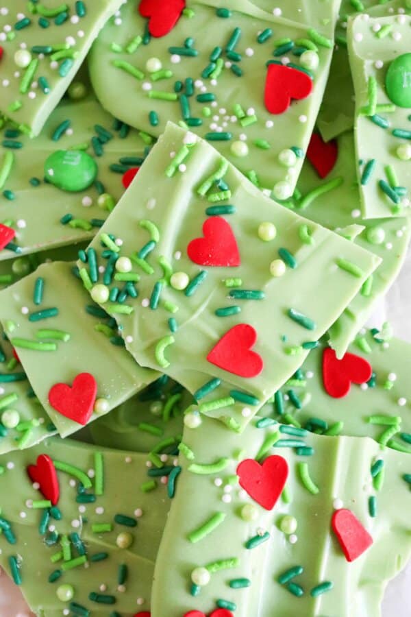 Grinch Inspired Christmas Bark Recipe