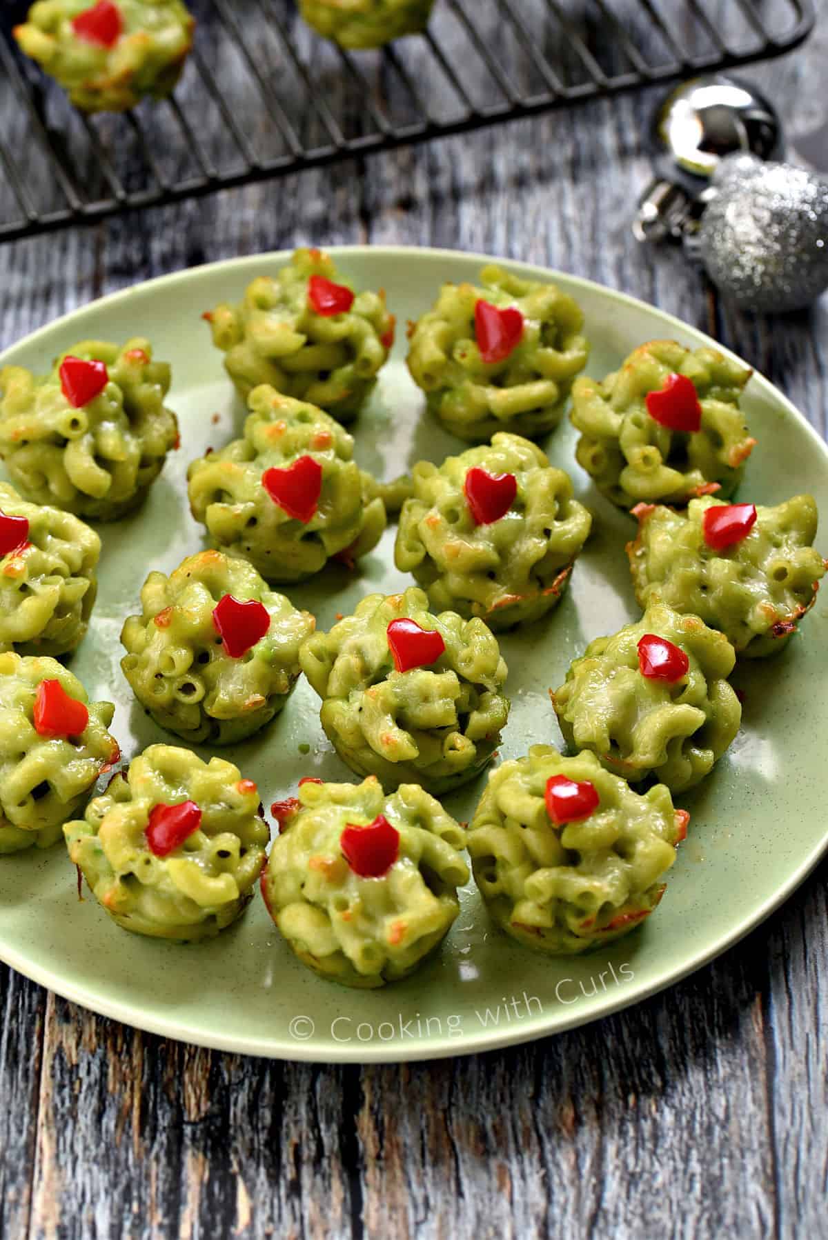 Grinch Mac and Cheese Bites