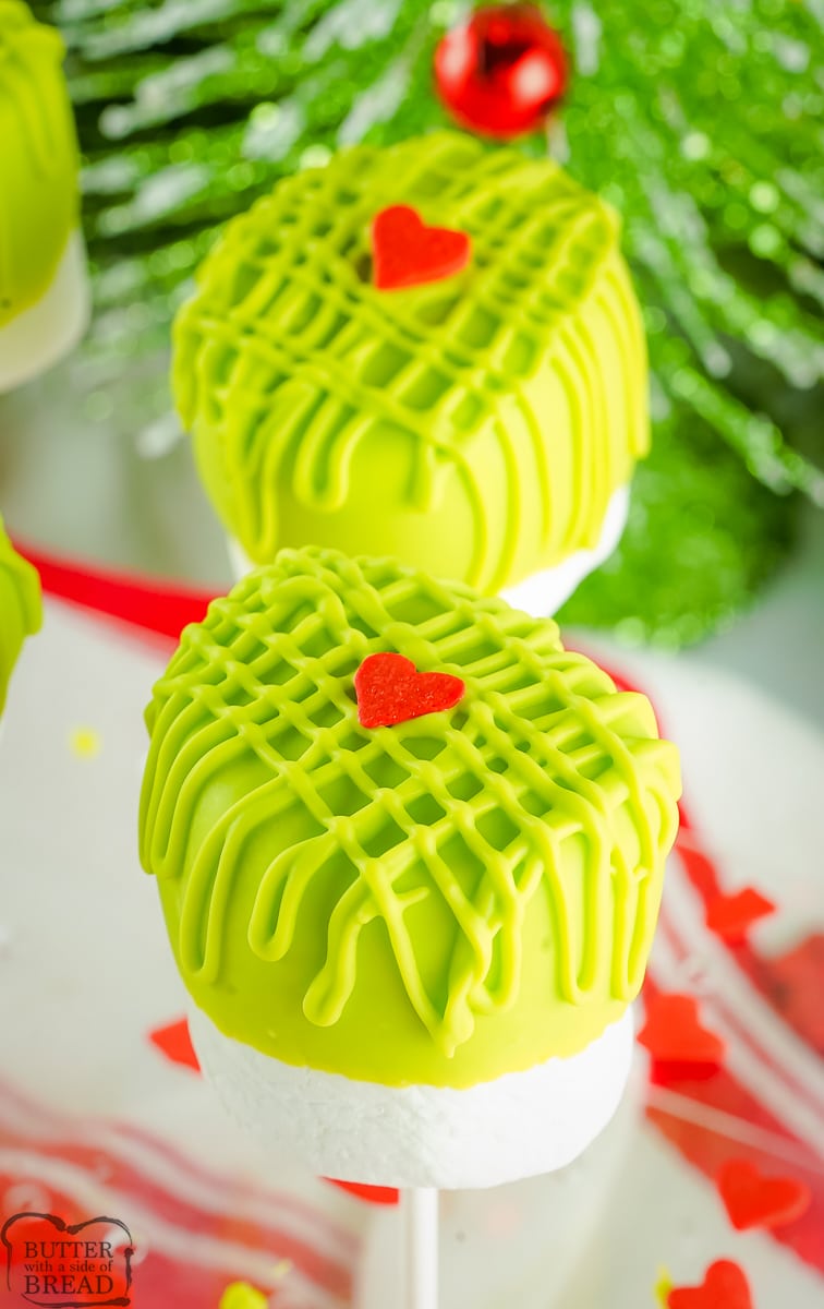 Grinch Marshmallow Pops