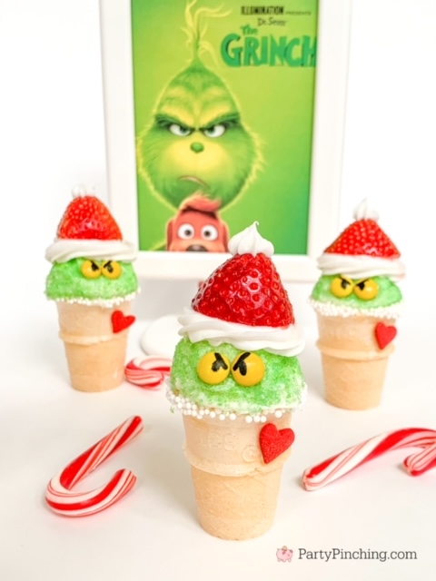 Grinch Mini Ice Cream Cones