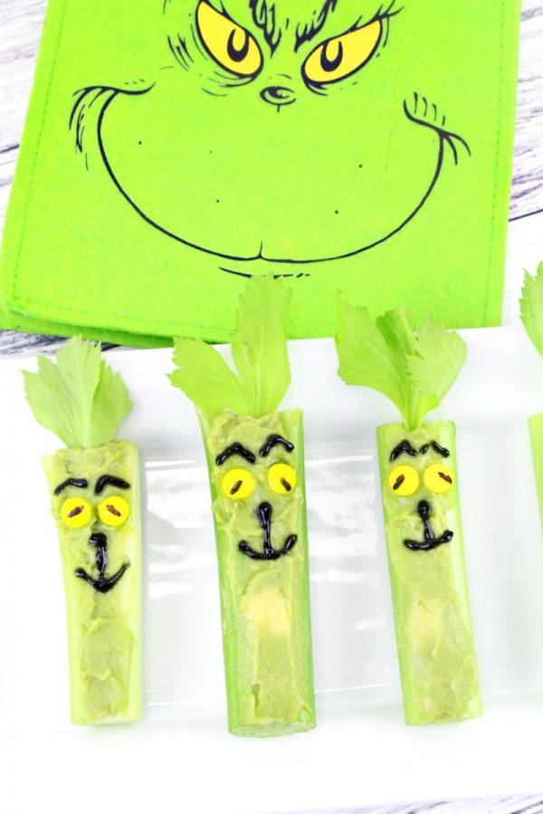 Healthy Grinch Snacks - Celery Snacks For Kids and Adults