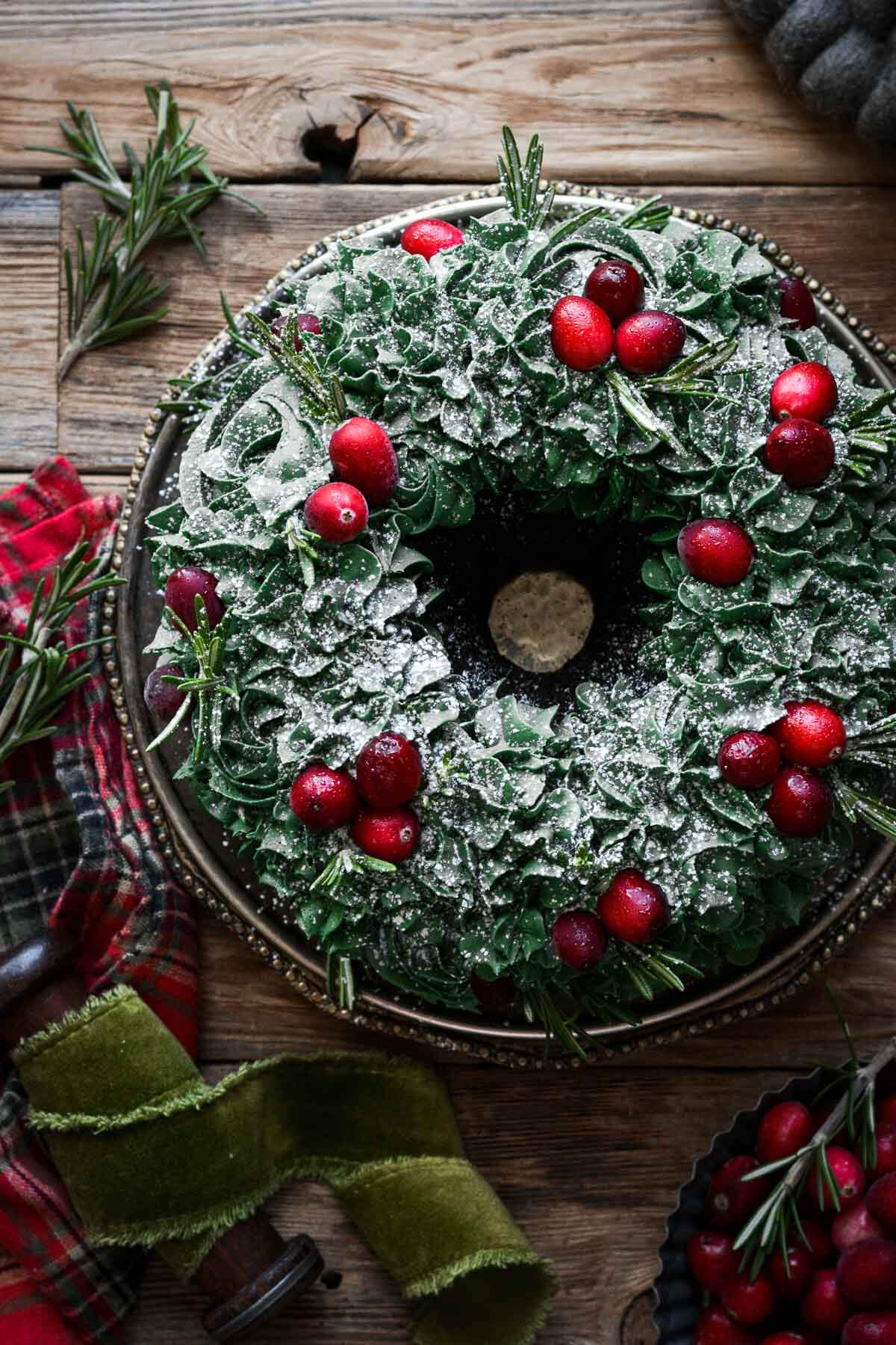 High Altitude Christmas Wreath Bundt Cake