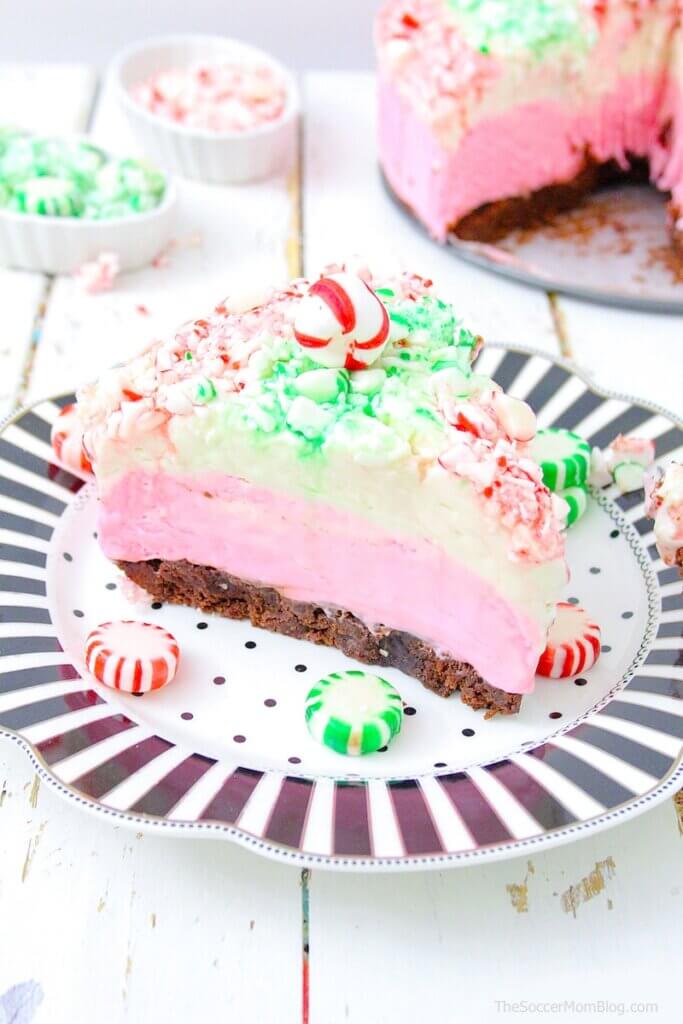 Red and Green Christmas Cheesecake