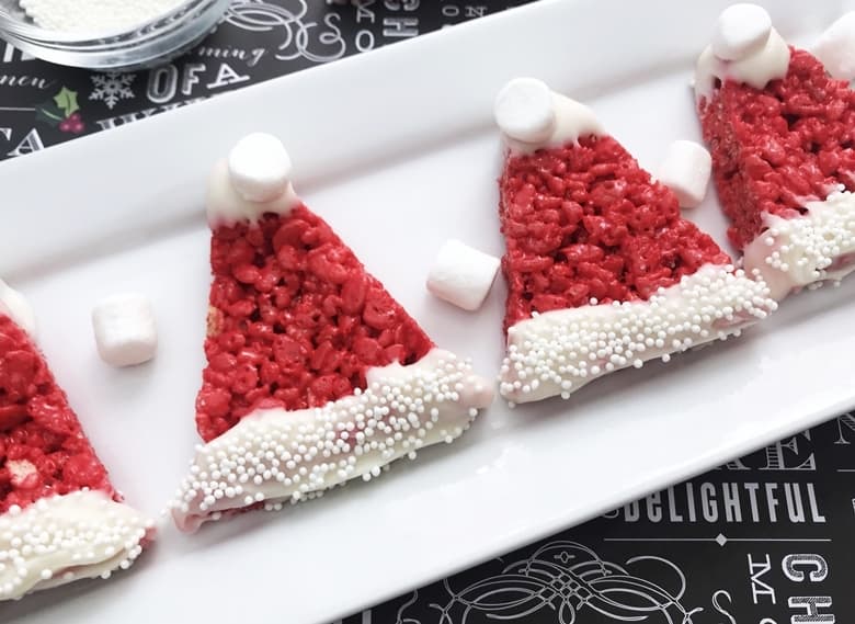 Santa Hat Rice Krispie Treats