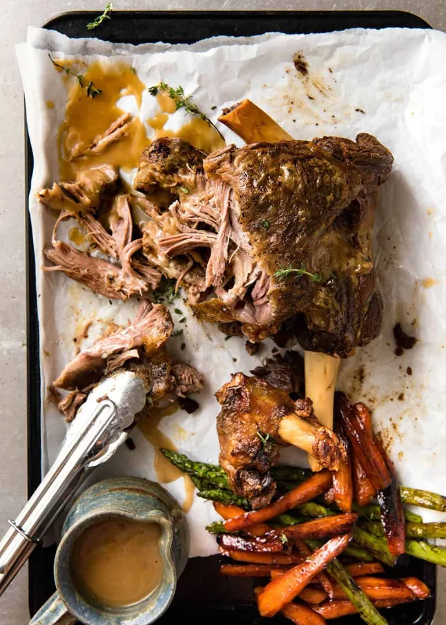 Slow Cooker Roast Lamb Leg