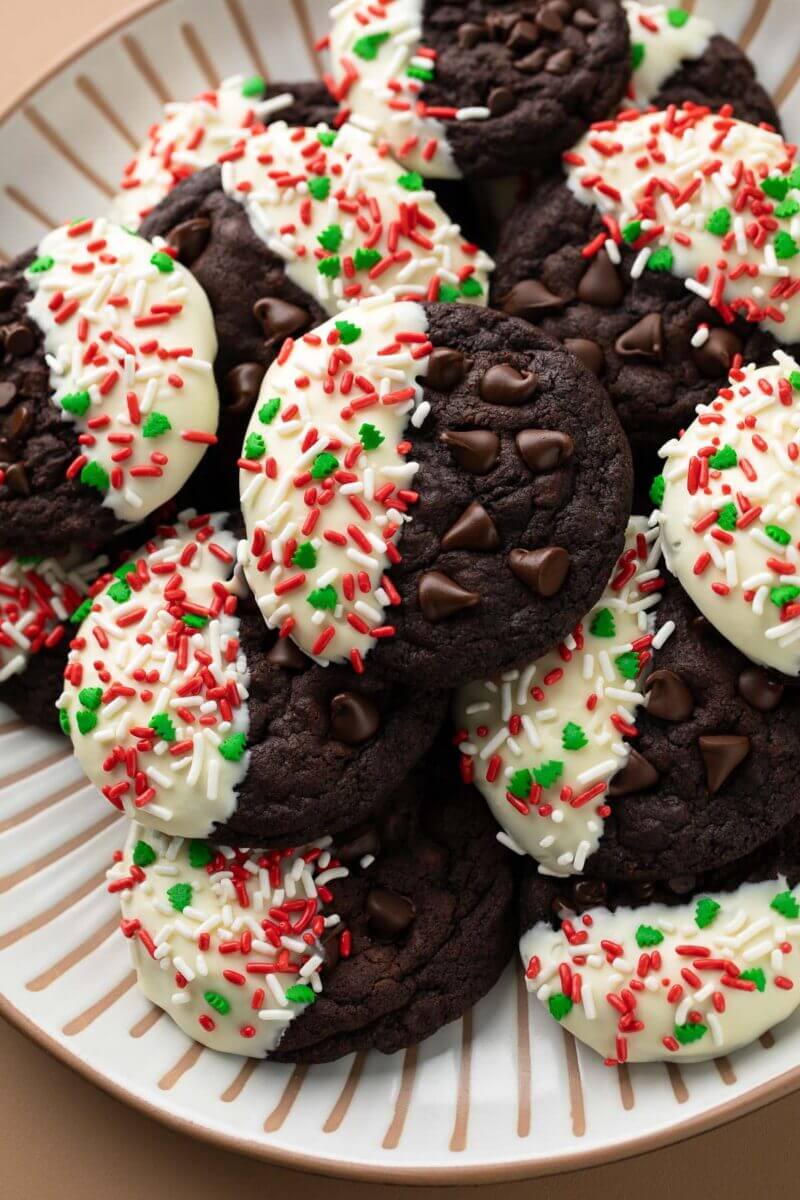 White Chocolate Dipped Christmas Cookies