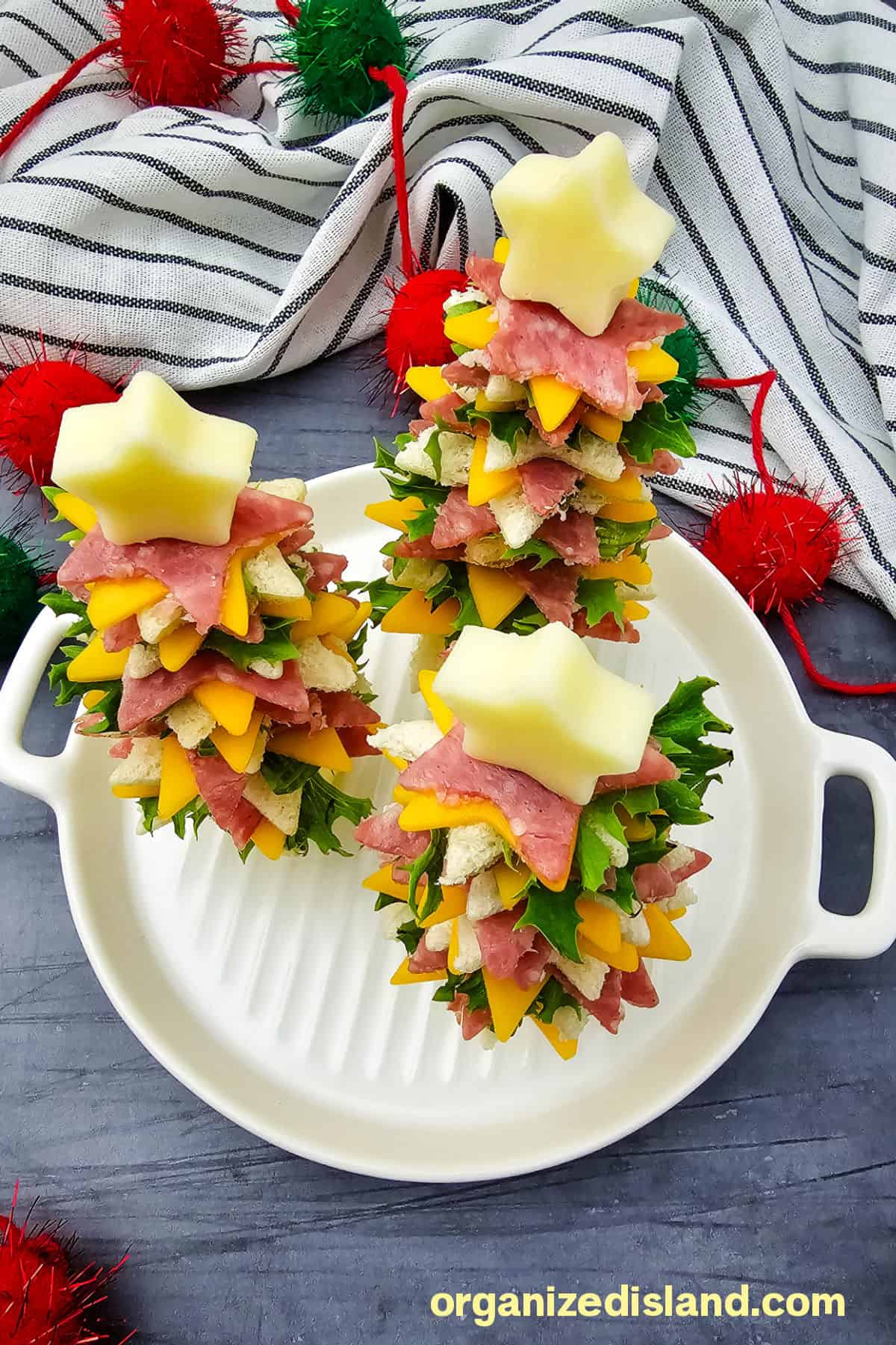 Christmas Tree Sandwich Stacks