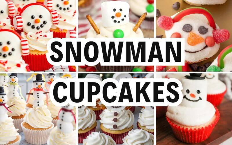 snowman cupcakes